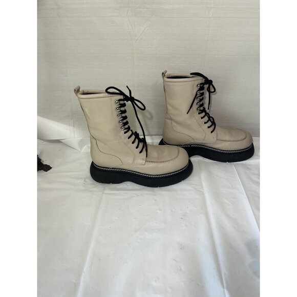 Topshop Ava Women BOOTS Platform Combat Leather size 10.5 $180 - Picture 5 of 12